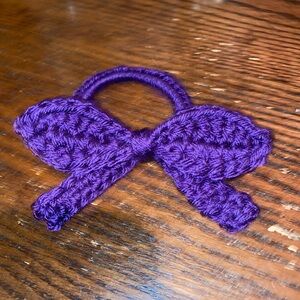 Handmade Crochet Bow Hair Tie